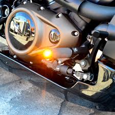 パインバレーオリジナル□ハーレー フットペグLEDウインカーブラックオス型マウント  パインバレー