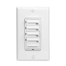 The first step for installing the new bathroom fan timer switch is to remove the old ones. Leviton Decora Preset 30 Minute Digital Countdown Timer Switch In White The Home Depot Canada