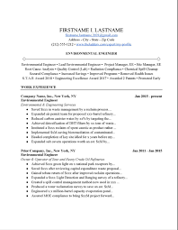 Quality engineers work in manuf. Environmental Engineer Resume Example Free Download