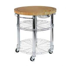 Seville Classics Solid Bamboo Rolling Butcher Block Top Kitchen Island Cart In Silver Chrome With Storage Web524 The Home Depot Kitchen Island Cart Kitchen Tops Butcher Block Island Kitchen