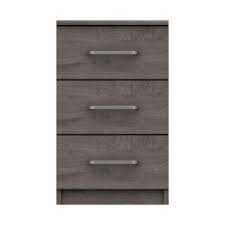 Browse through hundreds of bedside tables & cabinets from traditional oak to contemporary white. 119 00 For Parker Grey 3 Drawer Bedside Table Dark Grey Deal Direct Co Uk