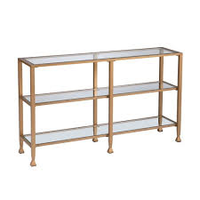 Convenience concepts tucson deluxe console table in faux birch gray. Jamel Narrow Metal Console Table Gold Aiden Lane Target