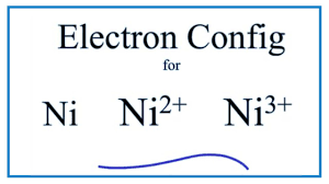 Electron Configuration For Ni Ni2 And Ni3 Nickel And Nickel Ions Youtube