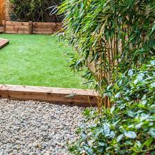 This garden uses black bamboo fencing rolls and large diameter bamboo poles. Brits Urged Not To Grow Invasive Bamboo In Gardens