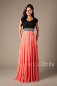 Modest Prom Dress Lucy Latterdaybride Prom Slc Utah Worldwide Shipping Coral Blac Prom Dresses Modest Modest Dresses Prom Dresses Long Modest