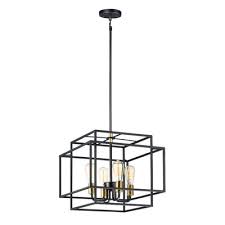 Parnell 4 Light Unique Statement Square Rectangle Pendant Square Pendant Lighting Transitional Pendant Lighting Pendant Light