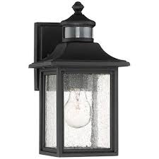 Longer life light bulbs guaranteed. Moray Bay 11 1 2 H Black Motion Sensor Outdoor Wall Light 42f25 Lamps Plus Outdoor Wall Lighting Outdoor Wall Light Fixtures Motion Sensor Lights Outdoor