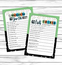 64 work trivia questions and answers; 60th Birthday Party Games How Well Do You Know The 60 Year Etsy In 2021 70th Birthday Parties Birthday Party Games 60th Birthday Party