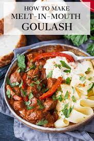 Hungarian Beef Goulash A Thick And Hearty Paprika Spiced Stew Slow Cooked For Fall Apart Tende Easy Beef Stew Recipe Diced Beef Recipes Goulash Slow Cooker