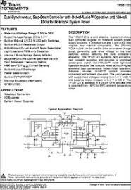 •1 wide input voltage range: Tps51125 Datasheet Dual Synchronous Step Down Controller With Out Of Audio A