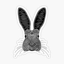 Tribal bunny rabbit tattoo design. Rabbit Tattoo Stickers Redbubble