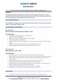 bike mechanic resume samples qwikresume