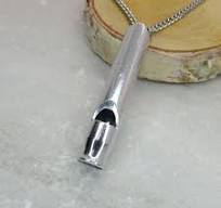 Aluminum Silver Whistle Pendant Necklace, Whistle Charm ...