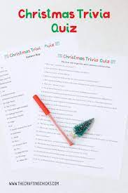 Play this trivia game with a small group of almost six people. Christmas Trivia Quiz Free Printable The Crafting Chicks