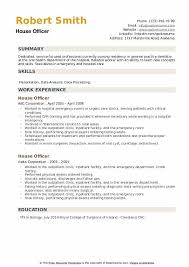 House Officer Resume Samples Qwikresume