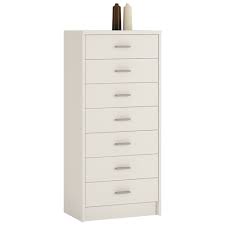 White narrow tall chest of drawers. 4 You 7 Drawer Narrow Chest Of Drawers In Pearl White