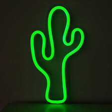 Led Neon Cactus Light Cactus Night Lamp Pvc Neon Sign Bright Cactus Wall Light Wish