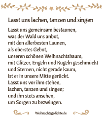 Da lässt der vater einen krachen, die kinder fangen an zu lachen. Lasst Uns Lachen Tanzen Und Singen Weihnachtsgedicht Zum Ausdrucken Pdf