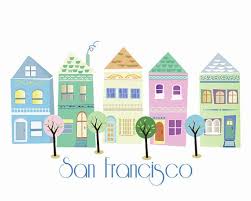 La propriétaire de cette maison située sur les collines de san francisco a demandé au cabinet de design saffron + poe de réaliser la nouvelle décoration de sa maison des années 60, pour la faire. Affiche Maisons Victoriennes San Francisco Desiin Etsy Dessin Alamo Square Dames Peintes Art De La Maison Illustration De Ville
