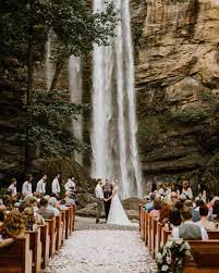 35 Altar And Aisle Decorations We Love Waterfall Wedding Romantic Wedding Ceremony Forest Wedding