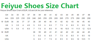 Feiyue Shoes Size Chart Parkour Kung Fu