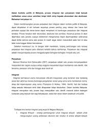 Dalam semangkuk laksa, kamu akan merasakan budaya china dan melayu yang melebur jadi satu. Soalan 1 Asimilasi Dalam Politik Malaysia