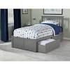 Atlantic furniture madison twin xl platform bed with flat panel foot board and 2 urban bed mission twin extra long bed with footboard and twin extra long trundle in walnut. 1