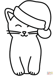 Download and print these christmas cat coloring pages for free. Christmas Cat In The Hat Coloring Page Free Printable Coloring Pages Coloring Home