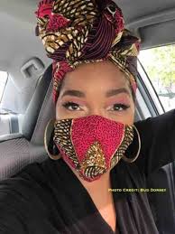 Fafa Headwrap Face Mask Set African Print Face Maskankara Etsy In 2020 Face Mask Set Head Wraps Mask Shapes