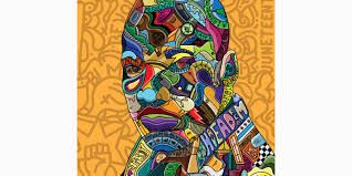 This juneteenth earth art is made of dripping springs limestone and includes some mexican hat or sombrero flowers. White Sox Commission Edo For Juneteenth Art