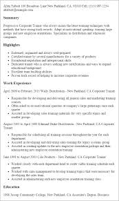 1 Corporate Trainer Resume Templates Try Them Now Myperfectresume