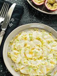 De Vous A Moi Carpaccio De Saint Jacques Aux Fruits De La Passion Recettes De Cuisine Carpaccio Saint Jacques Recette