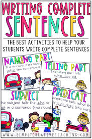Writing Complete Sentences And Sentence Structure Distance Learning Writing Complete Sentences Teaching Sentences Sentence Activities