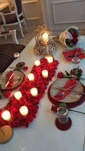 Palm leaves have been all the rage these last few years. 30 Romantic Valentine S Day Table Decor Ideas Hike N Dip Romantic Dinner Decoration Valentine Day Table Decorations Romantic Dinner Setting