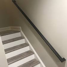 Stainless steel and red oak wall mounted handrail with stainless steel brackets inspiration for a modern staircase remodel in philadelphia i like. 1 3 4 Wrought Iron Hand Rail Ada Compliant Return End Etsy In 2021 Wall Mounted Handrail Handrail Wrought Iron Handrail