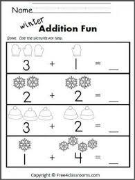 Winter Addition Worksheet Up To 5 Addition Kindergarten Winter Addition Worksheets Kindergarten Addition Worksheets