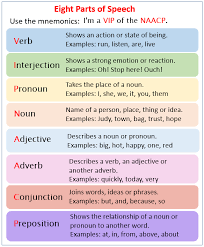 Parts of speech, noun, verb, preposition, adjective, adverb, pronoun, conjunction, interjection function or job examples sentences noun thing or person pencil, cat, work, notebook this is my cat. Parts Of Speech 2 Examples Videos