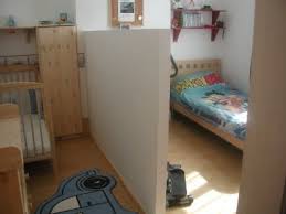 Splitting A Room In 2 With A Half Height Partition Wall Kids Shared Bedroom Kids Room Divider Room Divider Ideas Bedroom