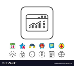 Website Traffic Line Icon Report Chart Sign