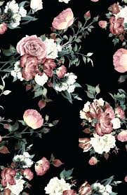 Iphone Backgrounds Florals Flowers Black And Pink Vintage Floral Wallpapers Black Floral Wallpaper Flower Wallpaper