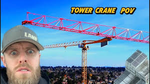 Smooth Tower Crane (POV) Lifting FULL Throttle!