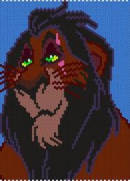 Scar From Lion King Multi Bead Pattern Pony Bead Patterns Disney Cross Stitch Patterns Disney Cross Stitch