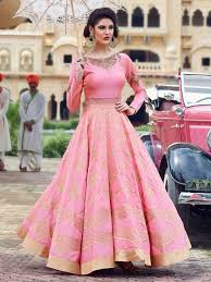 This Pink Silk Anarkali That Looks Like A Two Piece Outfit Is Perfect As An Indian Reception Bridal Gown The Sof Indian Dresses Indian Outfits Lehenga Designs