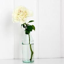 A Single White Rose In An Old Juice Bottle Decorating Doesn T Have To Be Complicated Or Expensive Mondaymorningpretties White Roses Single Rose Rose Vase