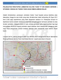 Check spelling or type a new query. Lanjutan Penutupan Jambatan Sultan Yusuf Sitiawan Sabak Bernam Selama 4 Bulan