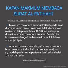 Membaca alfatihah sebanyak mungkin agar majikan ana tunduk dan patuh pada ana. Hadis Shahih Makmum Lupa Membaca Al Fatihah Apakah Facebook