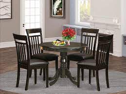 Garden treasures children's rocking chair black 110lb weight capacity. Buy East West Furniture Wooden Dining Table Set 4 Great Dining Room Chairs A Lovely Round Dining Table Faux Leather Seat And Cappuccino Finish Round Wooden Table Online In Indonesia B00tv47zy0