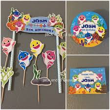 Sticker label souvenir ulang tahun anak tema. Jack Jill Souvenir Cake Topper Stiker Bulat Thx Card Baby Shark Theme Babysharkbdayparty Bday Birthday Ultah Ulangtahunanak Hiasankuetart Stikerbulat Stikerultah Thankyoucard