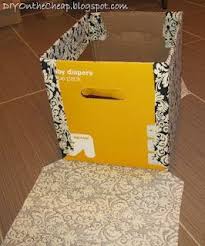 Make A Fabric Storage Box Using Diaper Boxes Or A Bankers Box Hubby Thinks I M Obsessed With Packing All Ou Diaper Box Fabric Storage Boxes Diy Storage Boxes
