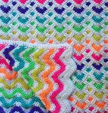 Reversible Crochet Rainbow Baby Hearts Chevron Zig Zag Blanket Newborn Infant Boy Or Girl Baby Showe Crochet Blanket Patterns Rainbow Crochet Crochet Quilt